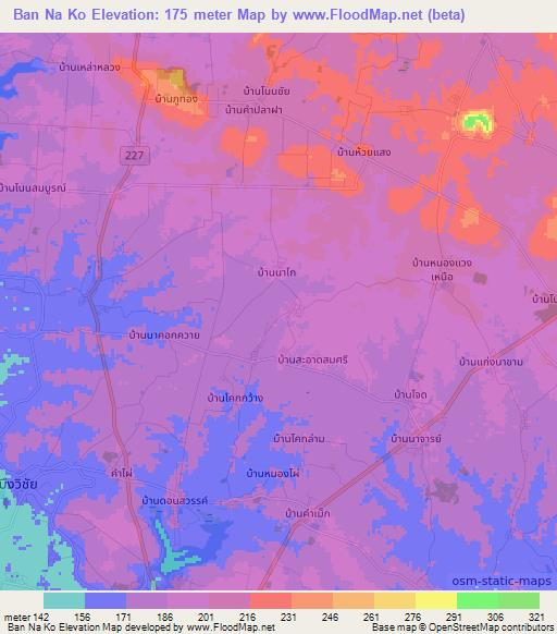 Ban Na Ko,Thailand Elevation Map