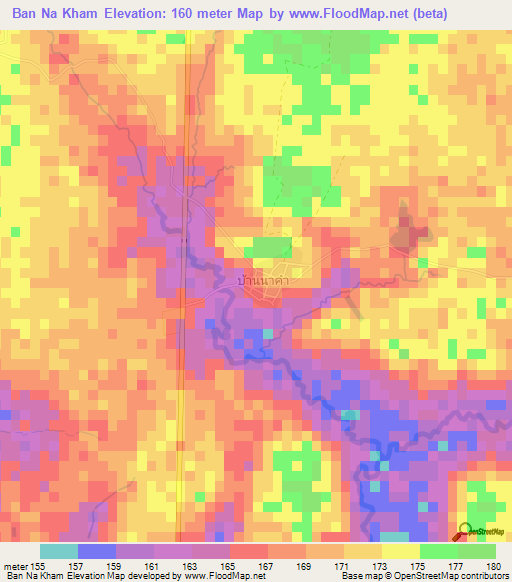 Ban Na Kham,Thailand Elevation Map