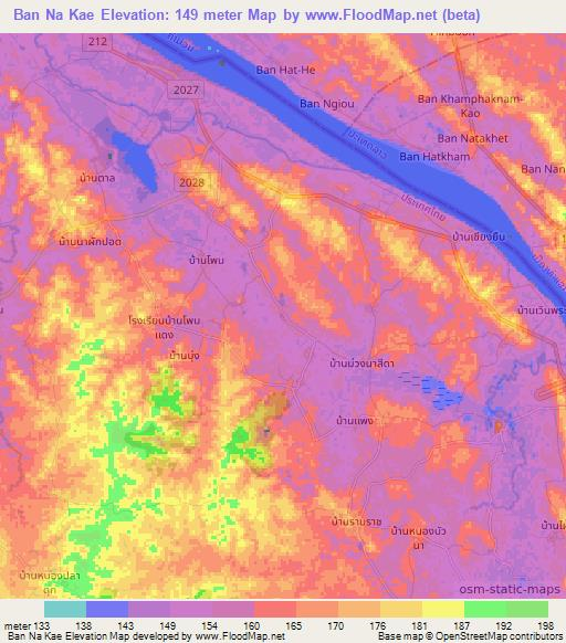 Ban Na Kae,Thailand Elevation Map