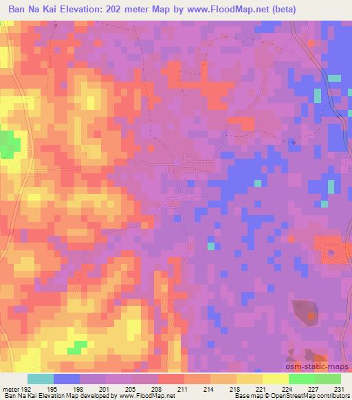 Ban Na Kai,Thailand Elevation Map