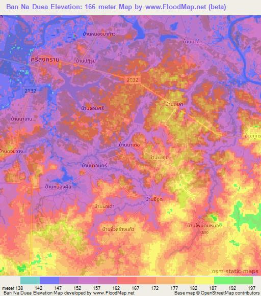Ban Na Duea,Thailand Elevation Map