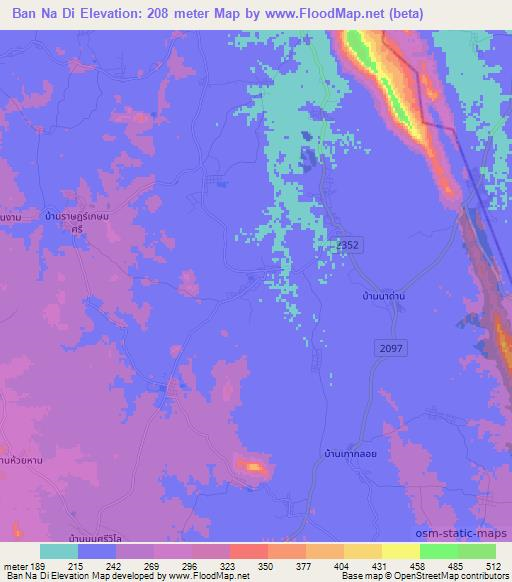 Ban Na Di,Thailand Elevation Map