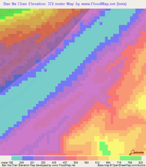 Ban Na Chan,Thailand Elevation Map