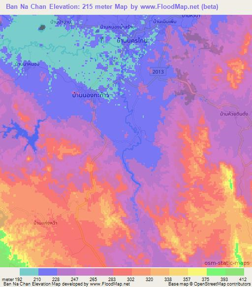 Ban Na Chan,Thailand Elevation Map
