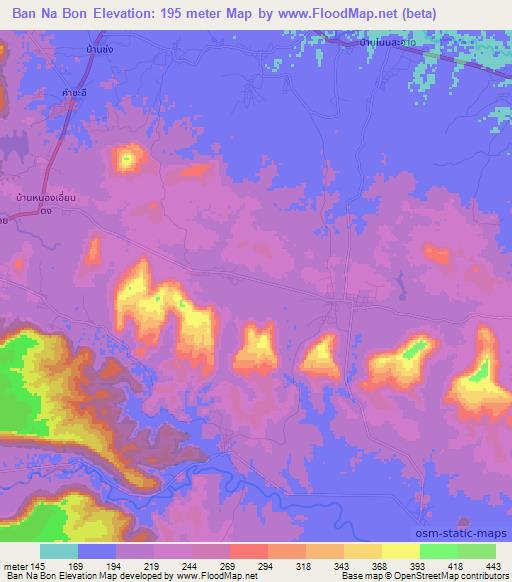 Ban Na Bon,Thailand Elevation Map