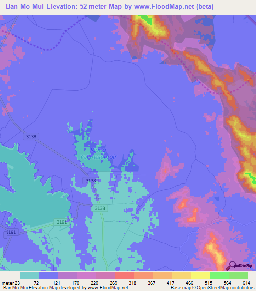 Ban Mo Mui,Thailand Elevation Map