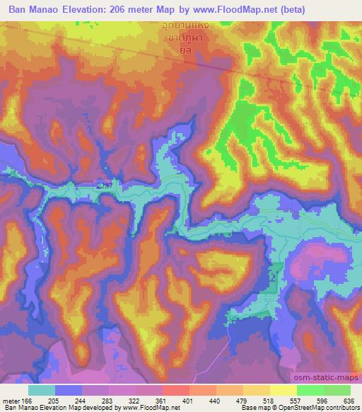 Ban Manao,Thailand Elevation Map