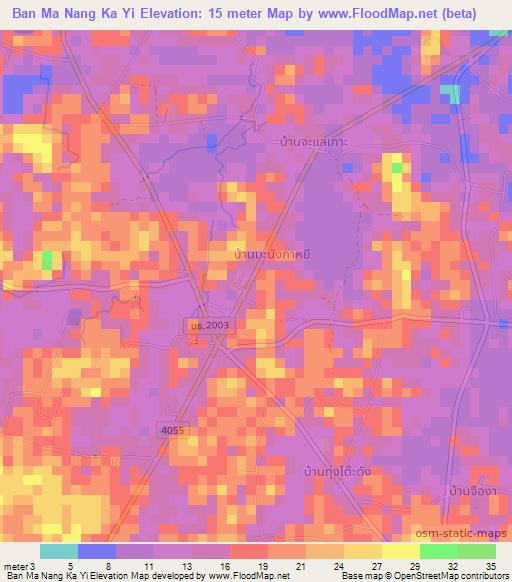 Ban Ma Nang Ka Yi,Thailand Elevation Map