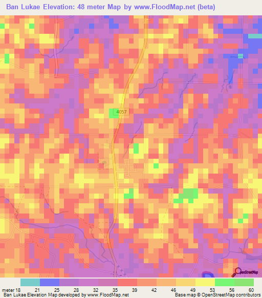 Ban Lukae,Thailand Elevation Map