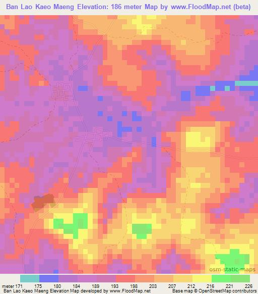 Ban Lao Kaeo Maeng,Thailand Elevation Map