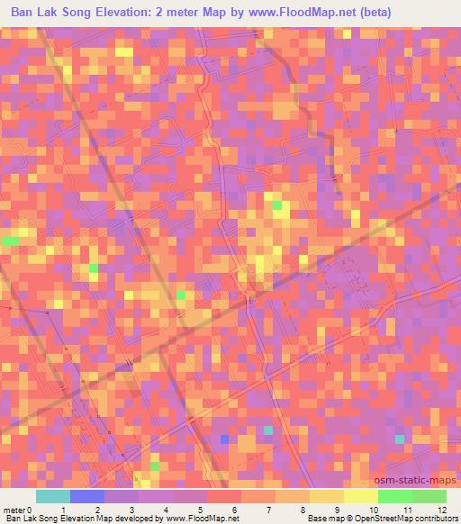 Ban Lak Song,Thailand Elevation Map
