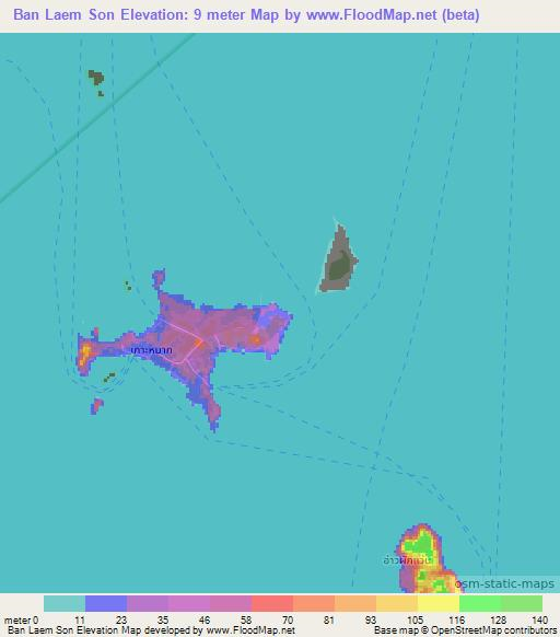 Ban Laem Son,Thailand Elevation Map