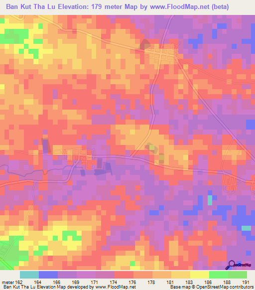 Ban Kut Tha Lu,Thailand Elevation Map
