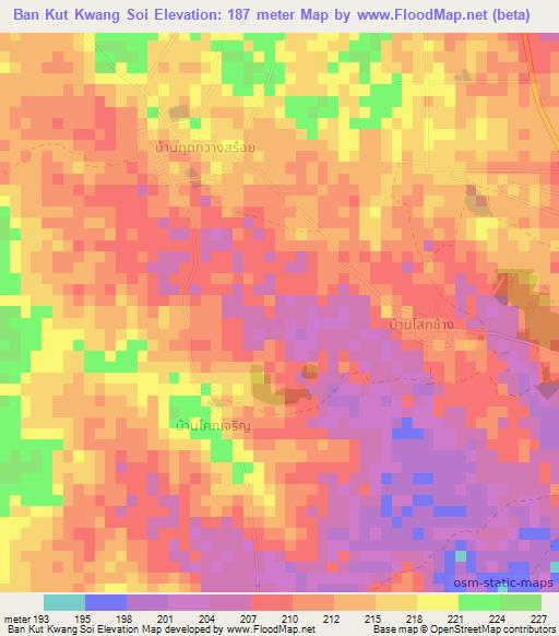 Ban Kut Kwang Soi,Thailand Elevation Map