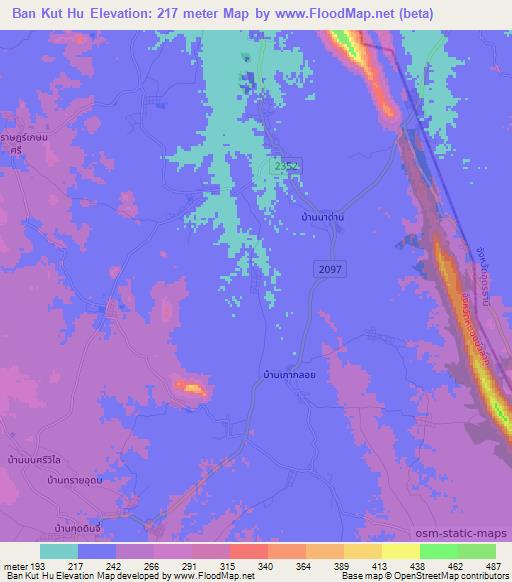 Ban Kut Hu,Thailand Elevation Map