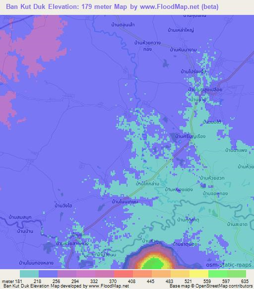 Ban Kut Duk,Thailand Elevation Map