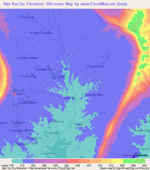 Ban Kut Du,Thailand Elevation Map