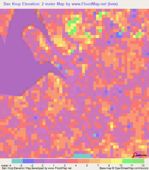 Ban Krop,Thailand Elevation Map