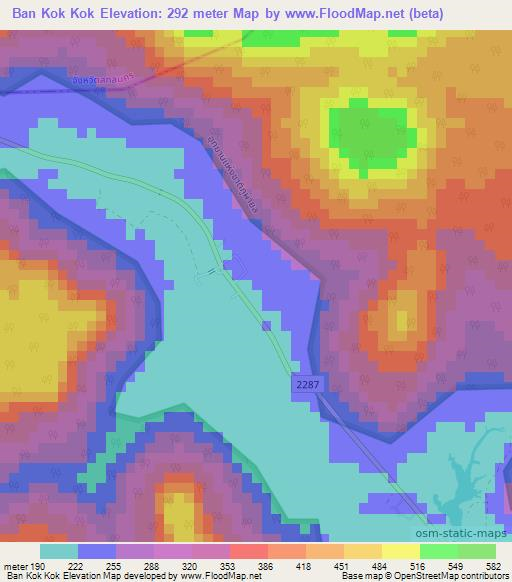 Ban Kok Kok,Thailand Elevation Map