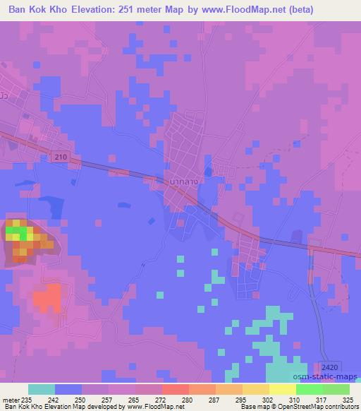 Ban Kok Kho,Thailand Elevation Map