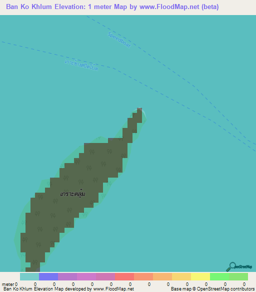 Ban Ko Khlum,Thailand Elevation Map