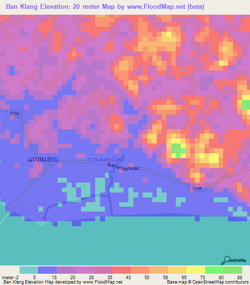 Ban Klang,Thailand Elevation Map