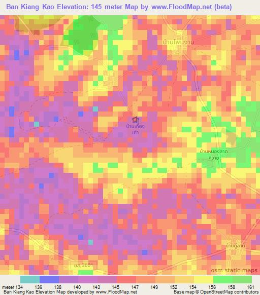 Ban Kiang Kao,Thailand Elevation Map