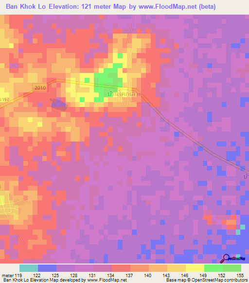 Ban Khok Lo,Thailand Elevation Map