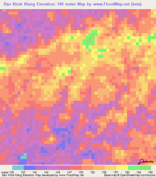 Ban Khok Klang,Thailand Elevation Map