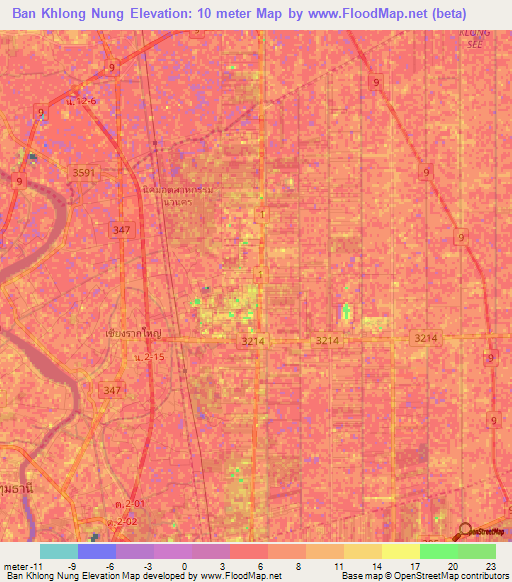Ban Khlong Nung,Thailand Elevation Map