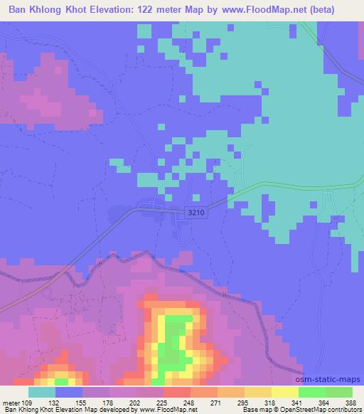 Ban Khlong Khot,Thailand Elevation Map