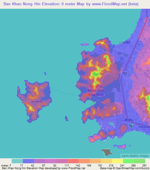 Ban Khao Nong Hin,Thailand Elevation Map