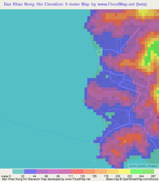 Ban Khao Nong Hin,Thailand Elevation Map