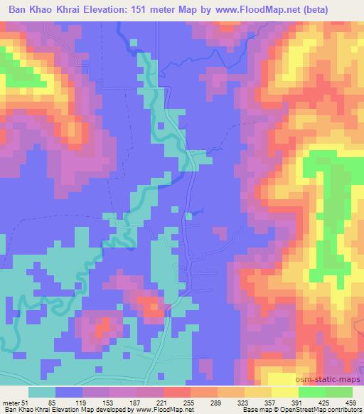 Ban Khao Khrai,Thailand Elevation Map