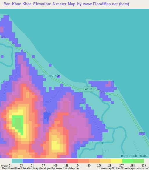 Ban Khae Khae,Thailand Elevation Map