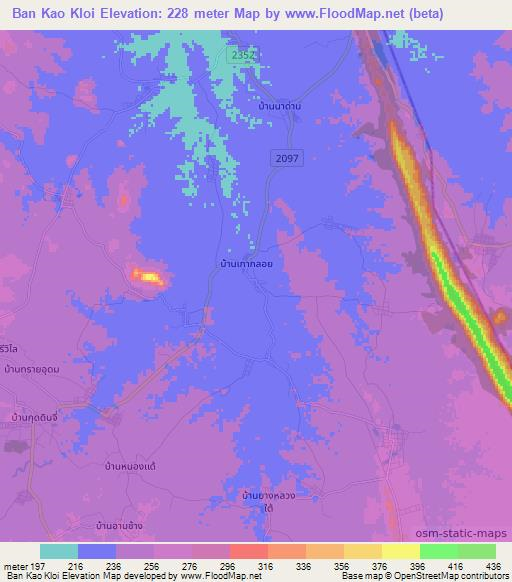 Ban Kao Kloi,Thailand Elevation Map