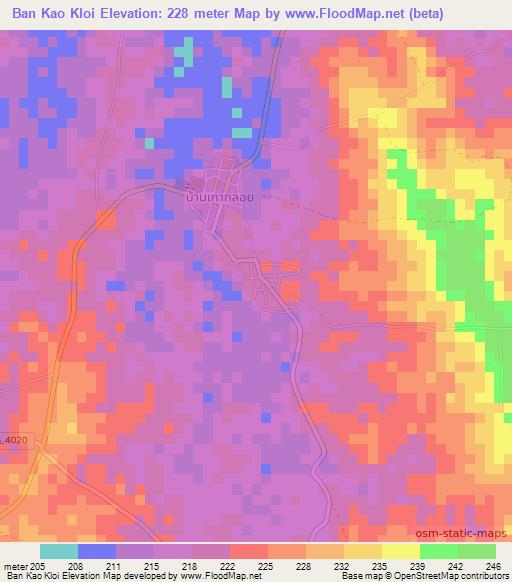 Ban Kao Kloi,Thailand Elevation Map