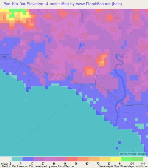 Ban Hin Dat,Thailand Elevation Map