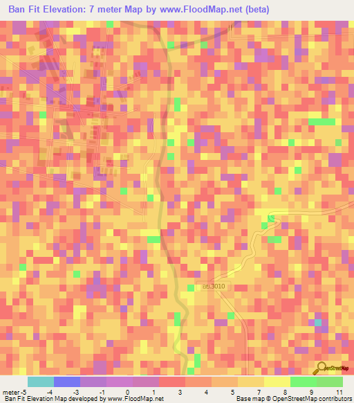 Ban Fit,Thailand Elevation Map
