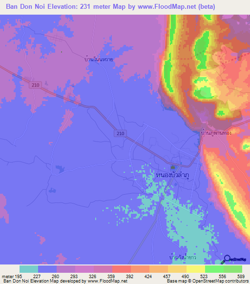 Ban Don Noi,Thailand Elevation Map