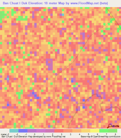 Ban Chuat I Duk,Thailand Elevation Map