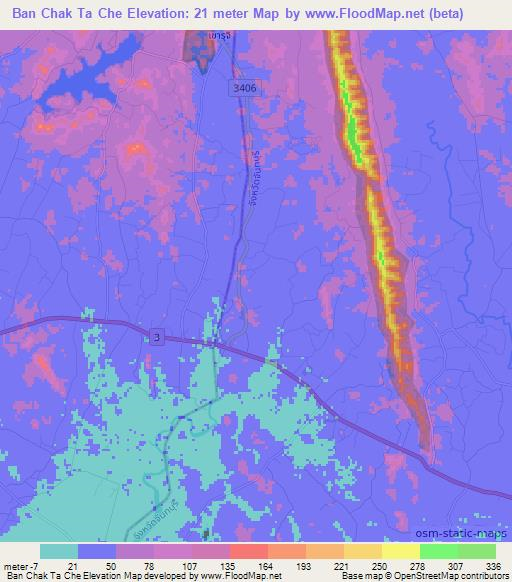 Ban Chak Ta Che,Thailand Elevation Map