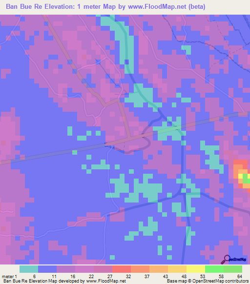 Ban Bue Re,Thailand Elevation Map
