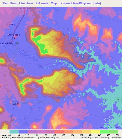 Ban Bung,Thailand Elevation Map