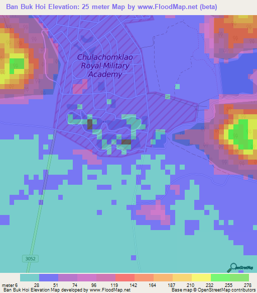 Ban Buk Hoi,Thailand Elevation Map