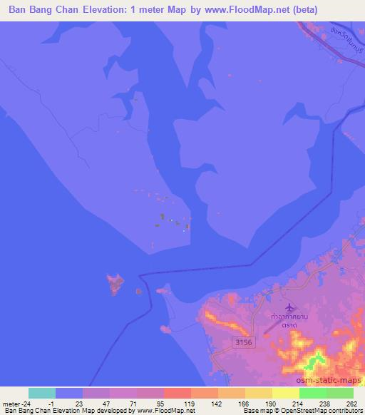 Ban Bang Chan,Thailand Elevation Map