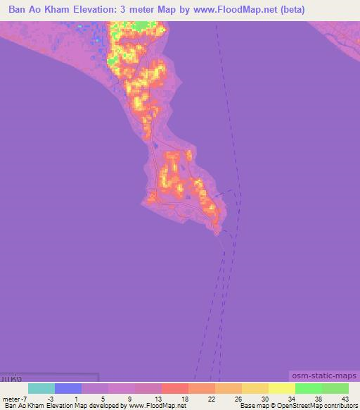 Ban Ao Kham,Thailand Elevation Map