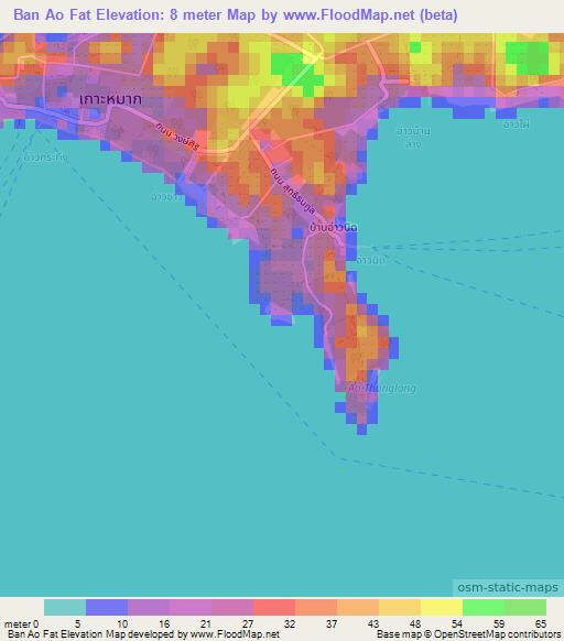 Ban Ao Fat,Thailand Elevation Map