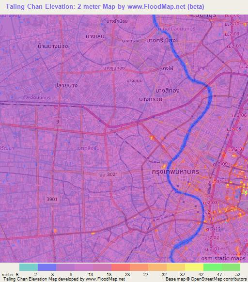 Taling Chan,Thailand Elevation Map