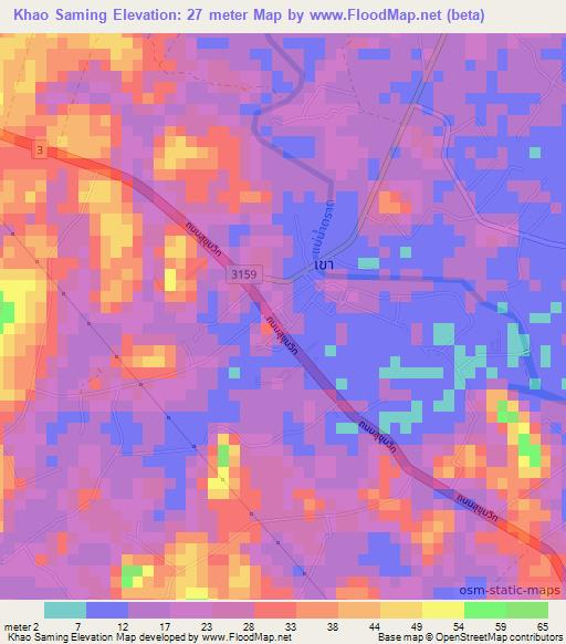 Khao Saming,Thailand Elevation Map
